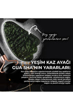 Sertifikalı Obsidyen Doğal Taşı Roller Ve Yeşim Doğal Taşı Kaz Ayağı Gua Sha Masaj Takımı Ma041