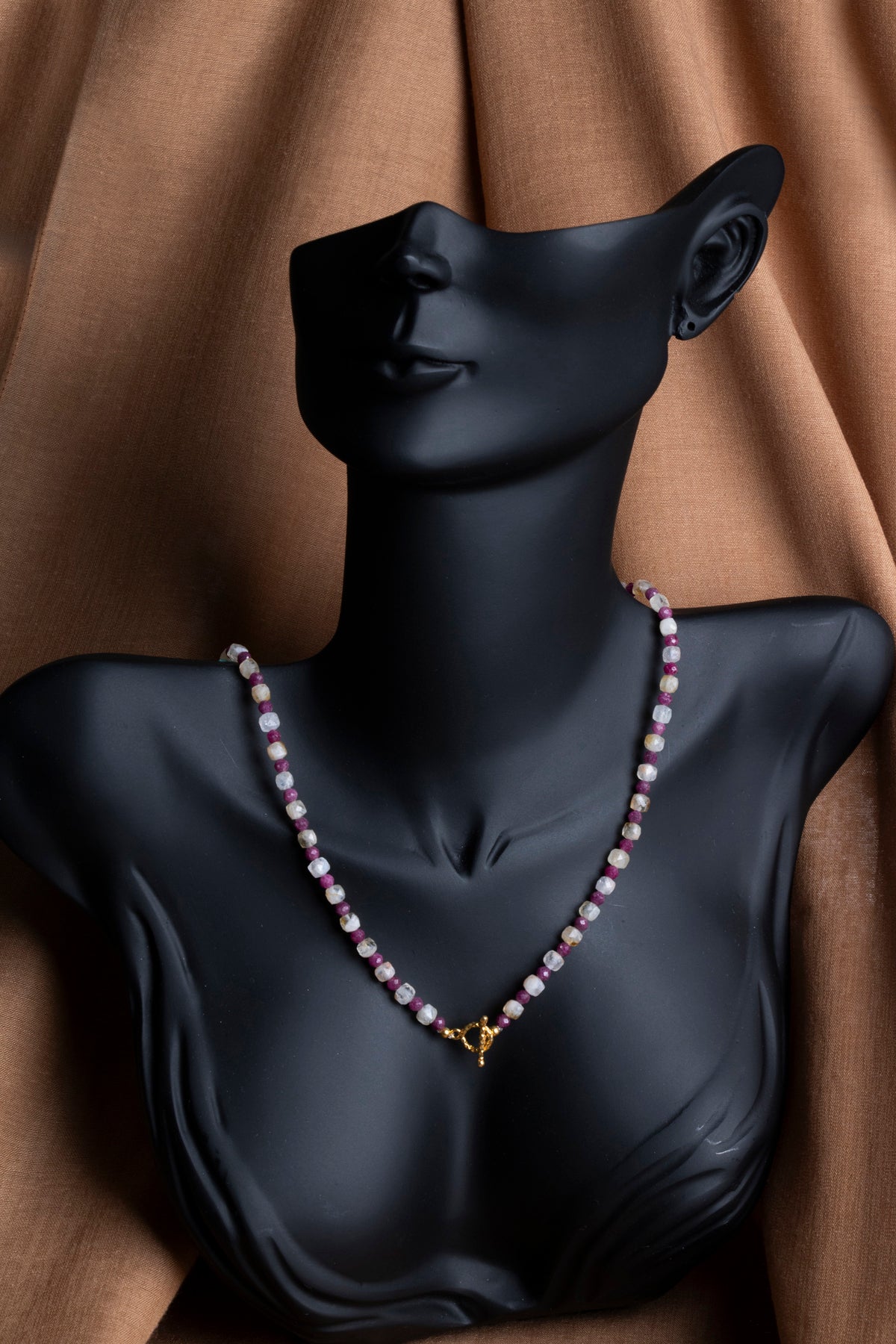 SERTİFİKALI Yakut-Sitrin Doğal Taş Gümüş Aparat Kolye ODT157