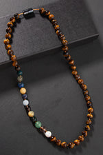 Terazi Burcu Düğümlü Kolye Sertifikalı Doğal Taşlı (Ametrin, Safir, Opal, Lapis, Kaplan Gözü)