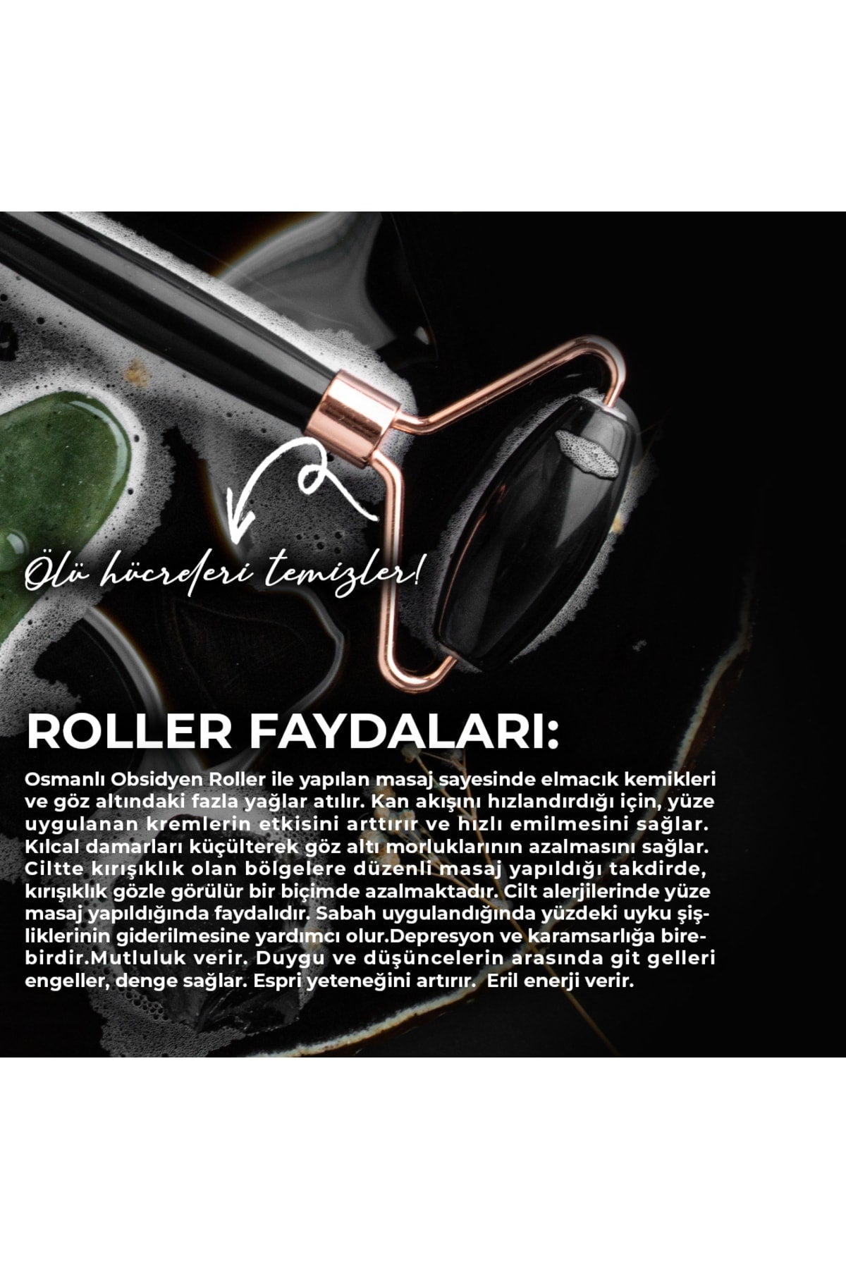 Sertifikalı Obsidyen Doğal Taşı Roller Ve Yeşim Doğal Taşı Kaz Ayağı Gua Sha Masaj Takımı Ma041
