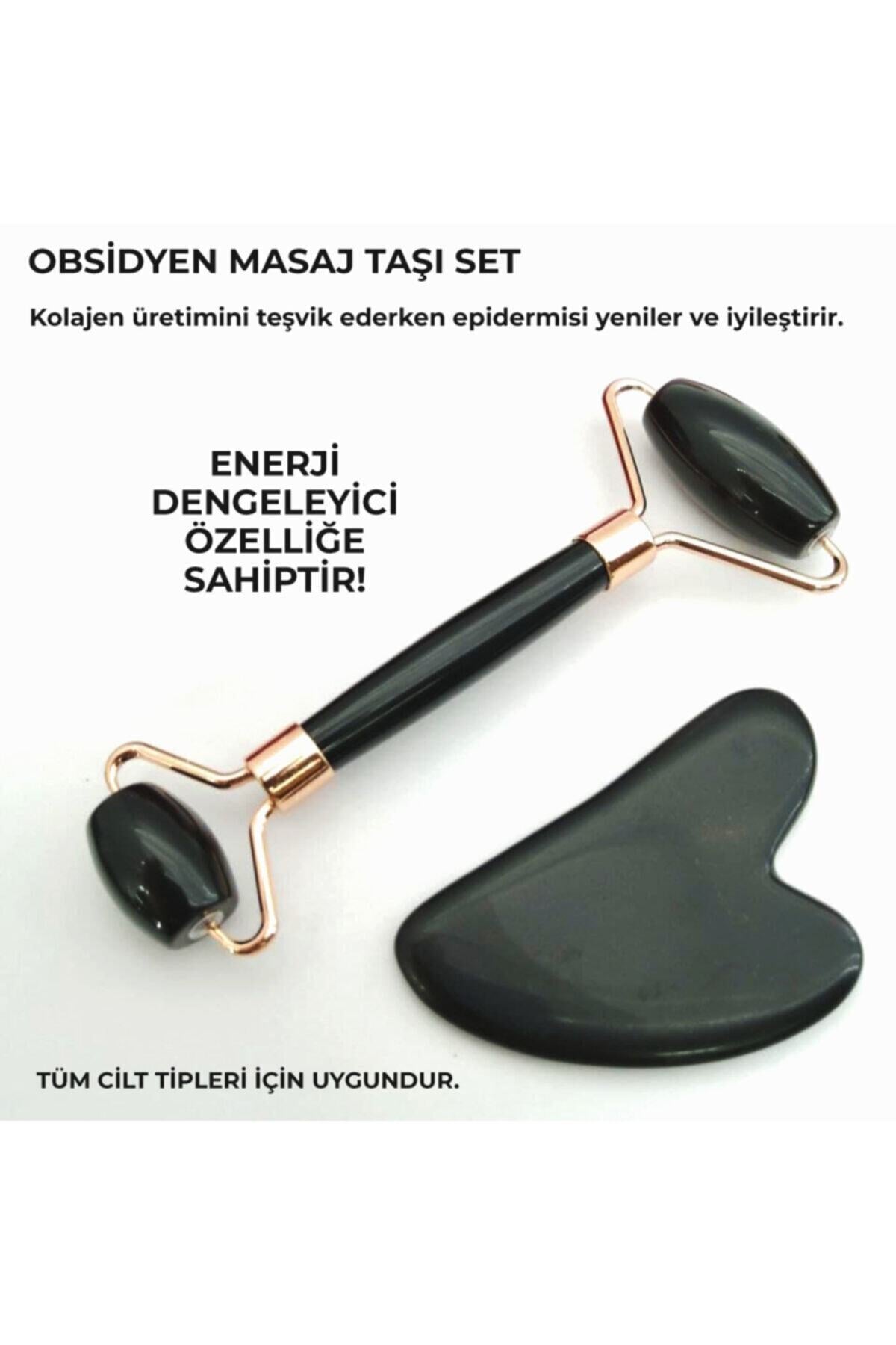 Sertifikalı Obsidyen 1. Sınıf Roller Ve Gua Sha Masaj Seti (SERTİFİKALI)