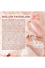 Sertifikalı Pembe Kuvars Doğal Taşı Roller Ve Kalpli Gua Sha Masaj Takımı
