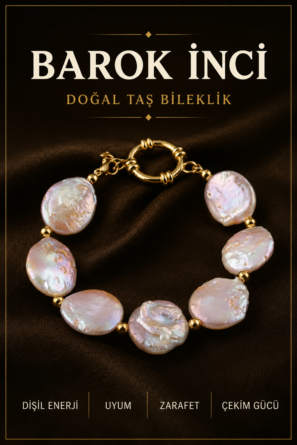 Barok İnci Doğal Taş Bileklik