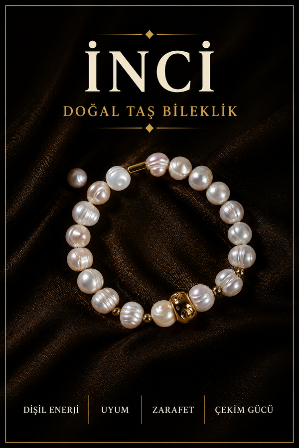İnci Doğal Taş Bileklik