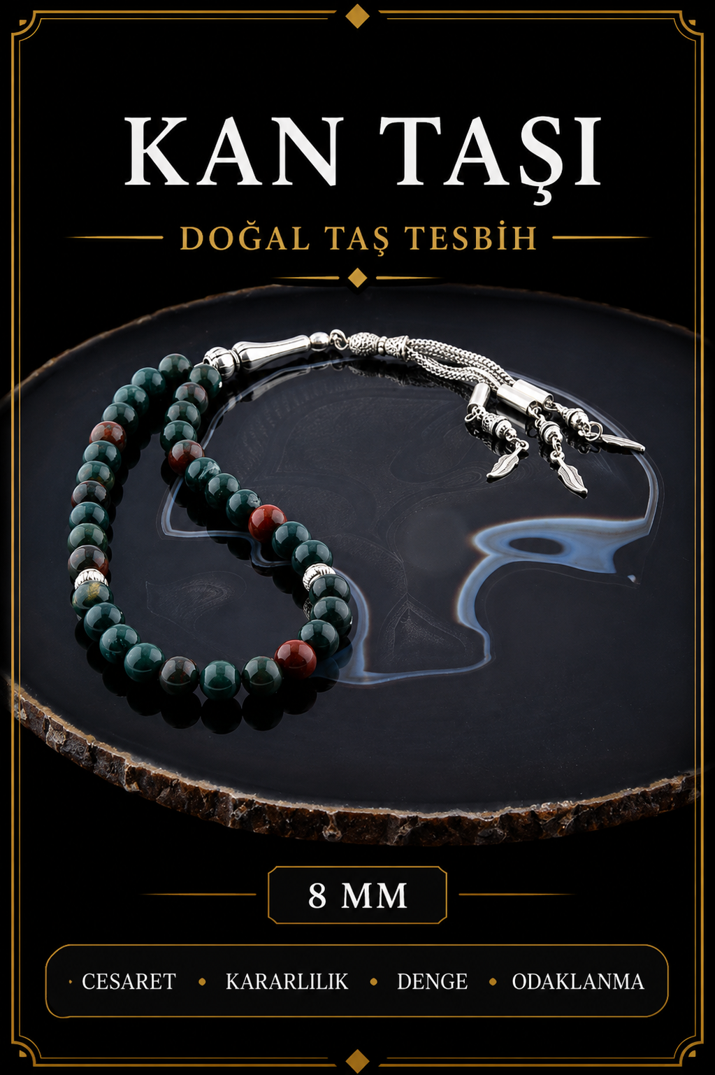 Sertifikalı Kan Taşı Tesbih T179