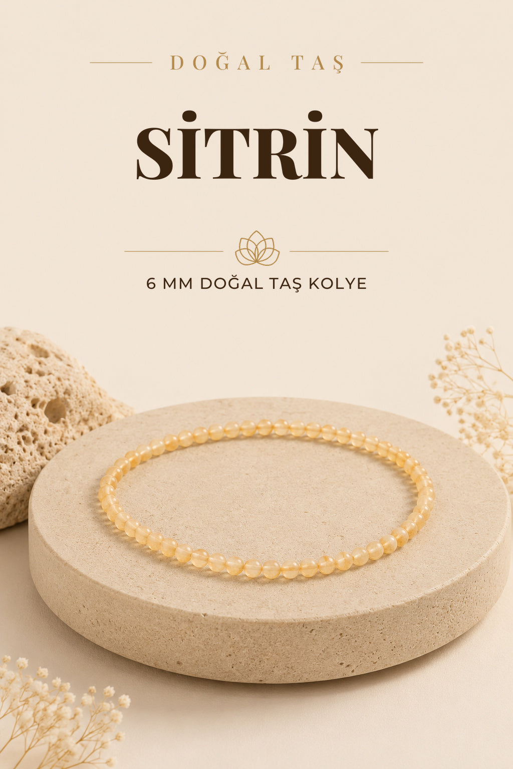 Sitrin 6mm Kolye