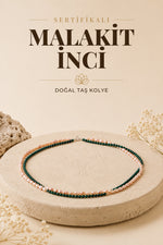 SERTİFİKALI Malahit-İnci Doğal Taş Kolye ODT158