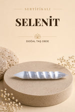 SERTİFİKALI Selenit Doğal Taş Spiral Obje ODT092