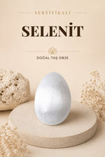 SERTİFİKALI Selenit Doğal Taş Yumurta Obje ODT087