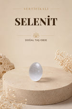 SERTİFİKALI Selenit Doğal Taş Elips Sabun ODT086