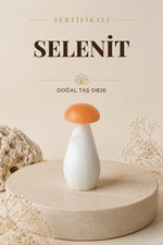 SERTİFİKALI Selenit Doğal Taş Mantar Lamba ODT079