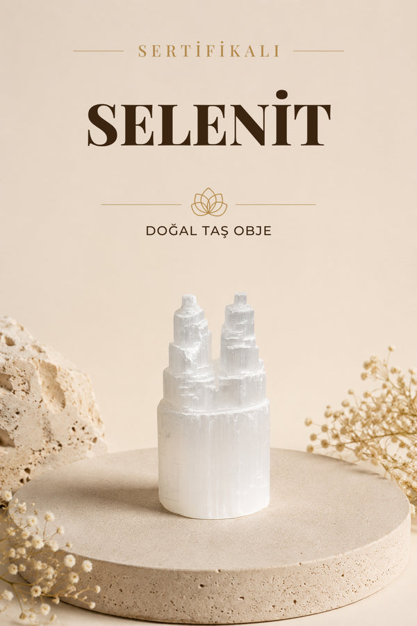 SERTİFİKALI Selenit Doğal Taş Lamba ODT077