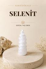 SERTİFİKALI Selenit Spiral Doğal Taş Obje ODT076