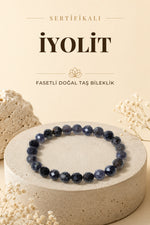 Sertifikalı İyolit Doğal Taş Fasetli Bileklik ODT056