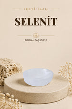Sertifikalı Selenit Doğal Taş Elips Tabak No:3 P075