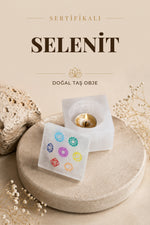 Sertifikalı Selenit Doğal Taş Yuvarlak Çakra Kutu P072