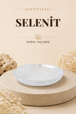 Sertifikalı Selenit Doğal Taş Elips Tabak No:1 P070