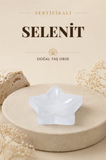 Sertifikalı Selenit Doğal Taş Yıldız Tabak P067