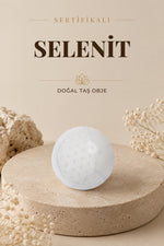 Sertifikalı Selenit İşlemeli Doğal Taş Tabak P061