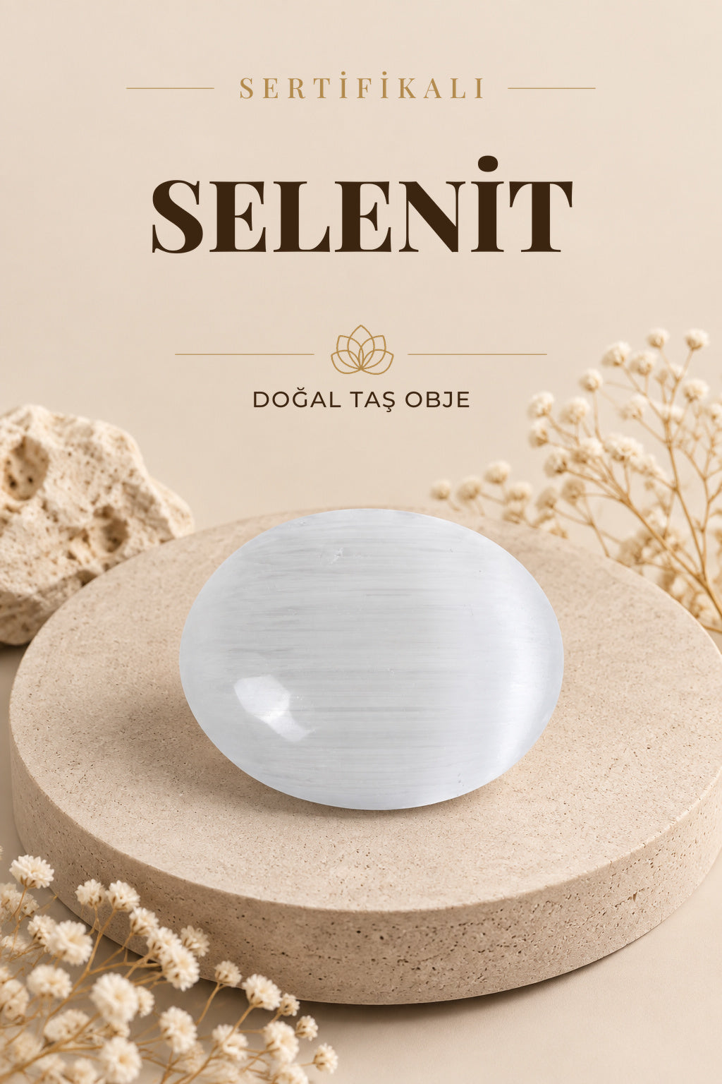 Sertifikalı Selenit Doğal Taş Sabun P059