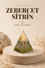 Sertifikalı Zebercet-Sitrin Doğal Taş Piramit P034
