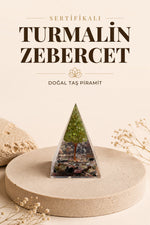Sertifikalı Turmalin-Zebercet Doğal Taş Piramit P031