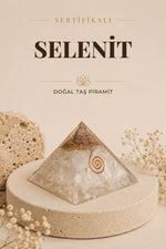 Sertifikalı Selenit Doğal Taş Piramit No:2 P023