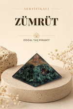 Sertifikalı Zümrüt Doğal Taş Piramit No:2 P017