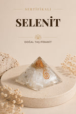 Sertifikalı Selenit Doğal Taş Piramit P015
