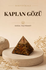 Sertifikalı Kaplan Gözü Doğal Taş Piramit No:2 P012