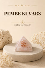 Sertifikalı Pembe Kuvars Doğal Taş Piramit No:2 P010