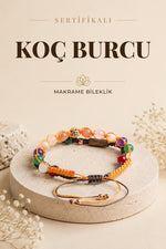 SERTİFİKALI Koç Burcu Doğal Taş İkili Makrome Bileklik