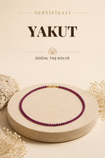 SERTİFİKALI Yakut Doğal Taş Kolye