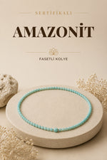 Sertifikalı Amazonit 3-4 Mm Fasetli Kesim Doğal Taş Kolye