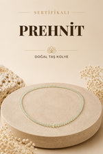 Sertifikalı Prehnit Doğal Taşı Zarif Kolye