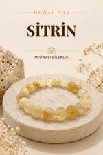 Sitrin Doğal Taş Misinalı Bileklik 8mm
