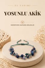 Yosunlu Akik Doğal Taş Merdiven Kapama Bileklik Özel Tasarım
