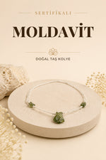 Sertifikalı Moldavit Doğal Taş Kolye