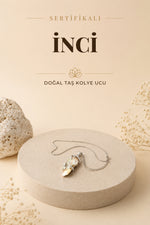Sertifikalı Inci Kolye Ucu Gümüş Zincirle M446
