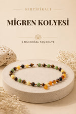 Sertifikalı Migren Doğal Taş Kolye - 6 Mm M385