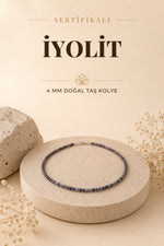 Sertifikalı Iyolit Doğal Taş Kolye 4 Mm, M416