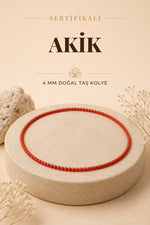 Sertifikalı Akik Doğaltaş Kolye 4 Mm, M420