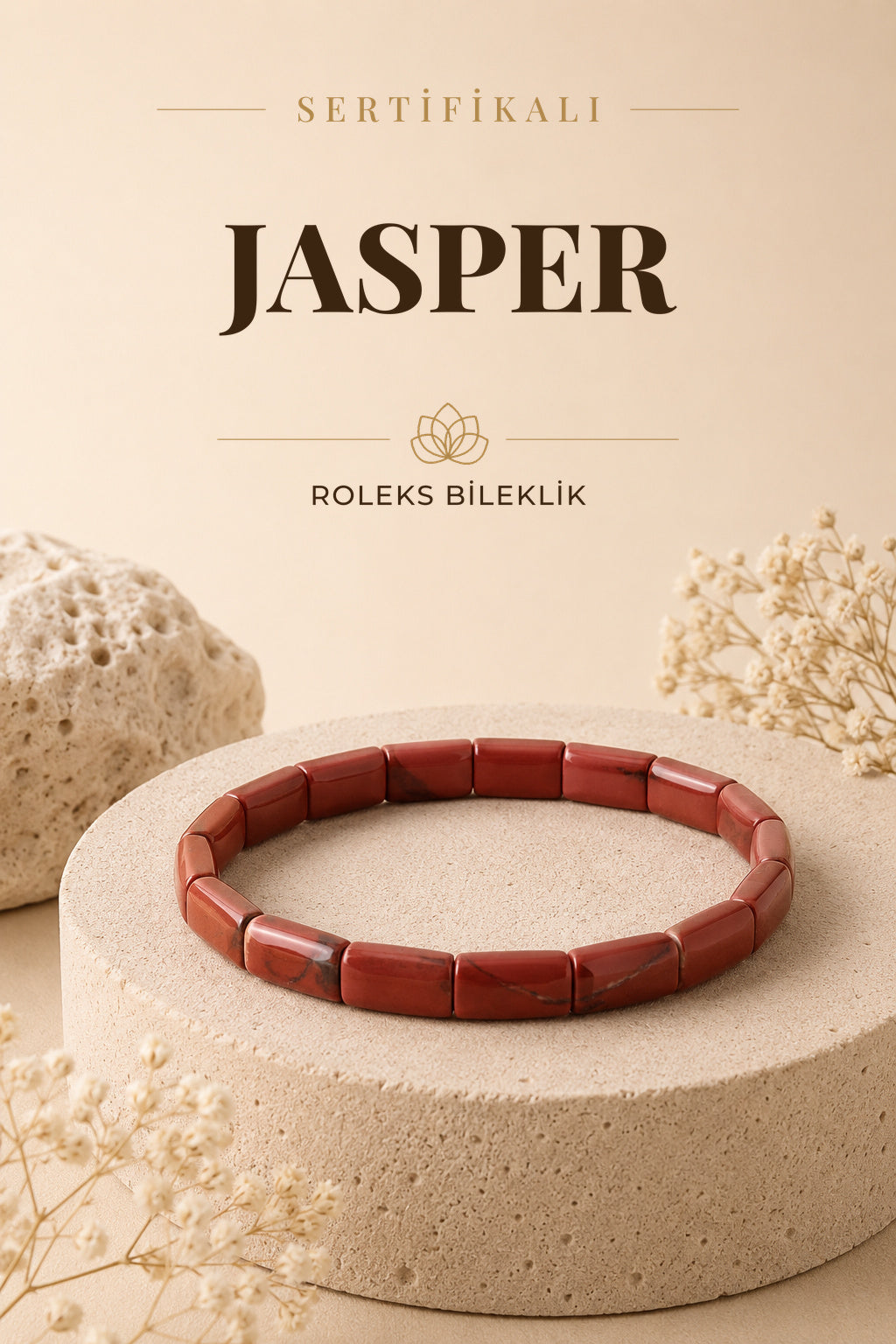 Sertifikalı Jasper Doğal Taş Roleks Bileklik - B151