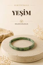 Sertifikalı Yeşim Doğal Taş Roleks Bileklik - B781