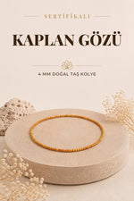 Sertifikalı Kaplan Gözü Doğal Taş Kolye 4 Mm, M414