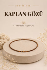 Sertifikalı Kaplan Gözü Doğal Taş Kolye 4 Mm, M415