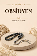 Sertifikalı Obsidyen Doğal Taş Tesbih