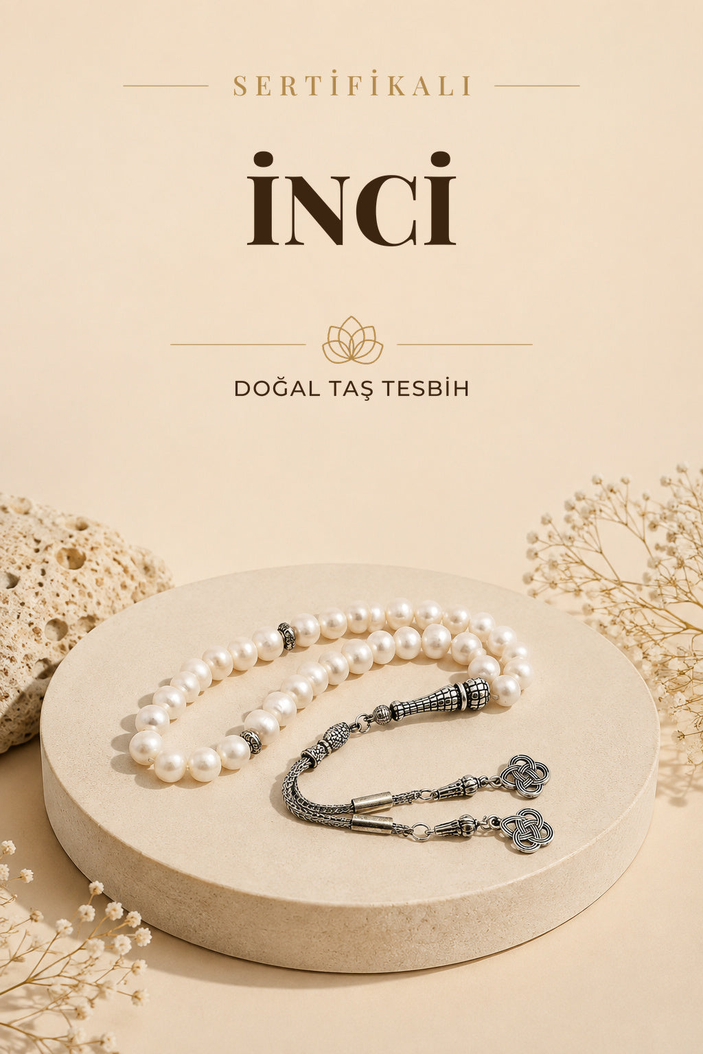 Sertifikalı Inci Doğal Tesbih