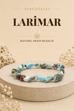 Sertifikalı Larimar Naturel Kesim Bileklik