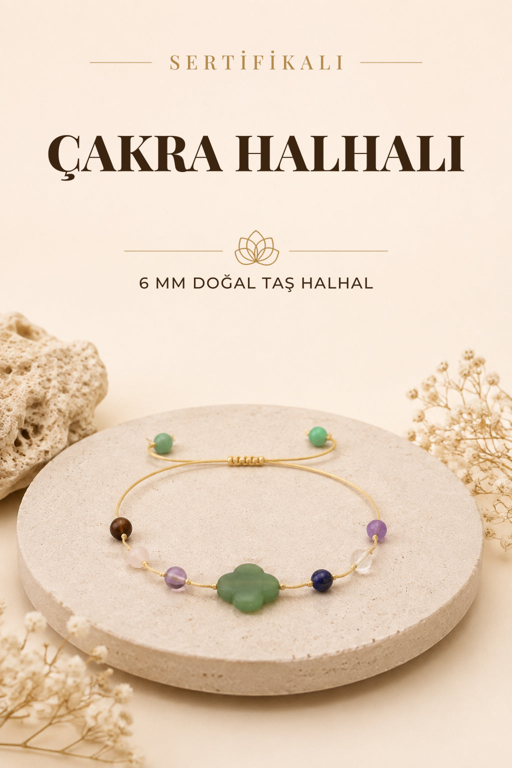 Sertifikalı Çakra Taşları Halhal 6 Mm, B926